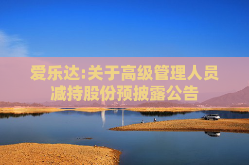 爱乐达:关于高级管理人员减持股份预披露公告