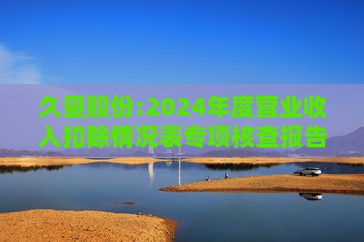 久量股份:2024年度营业收入扣除情况表专项核查报告