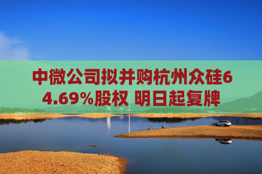 中微公司拟并购杭州众硅64.69%股权 明日起复牌  第1张