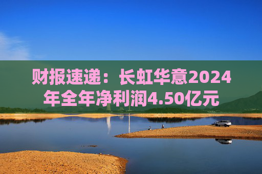 财报速递：长虹华意2024年全年净利润4.50亿元  第1张