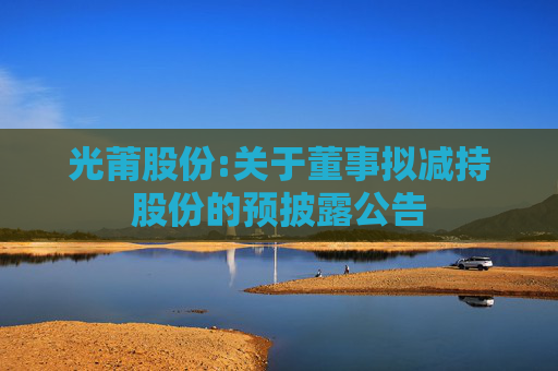 光莆股份:关于董事拟减持股份的预披露公告  第1张